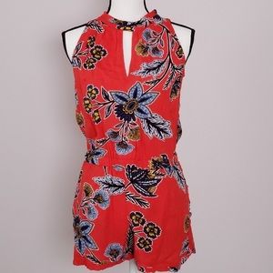 LOFT Floral red romper